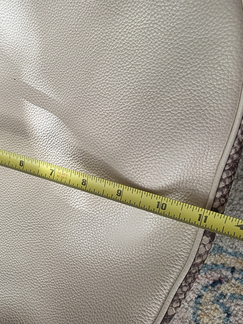 Coach Cream Pebbled Leather Shoulder Bag with Snake-Print Trim - Picture 7 of 7